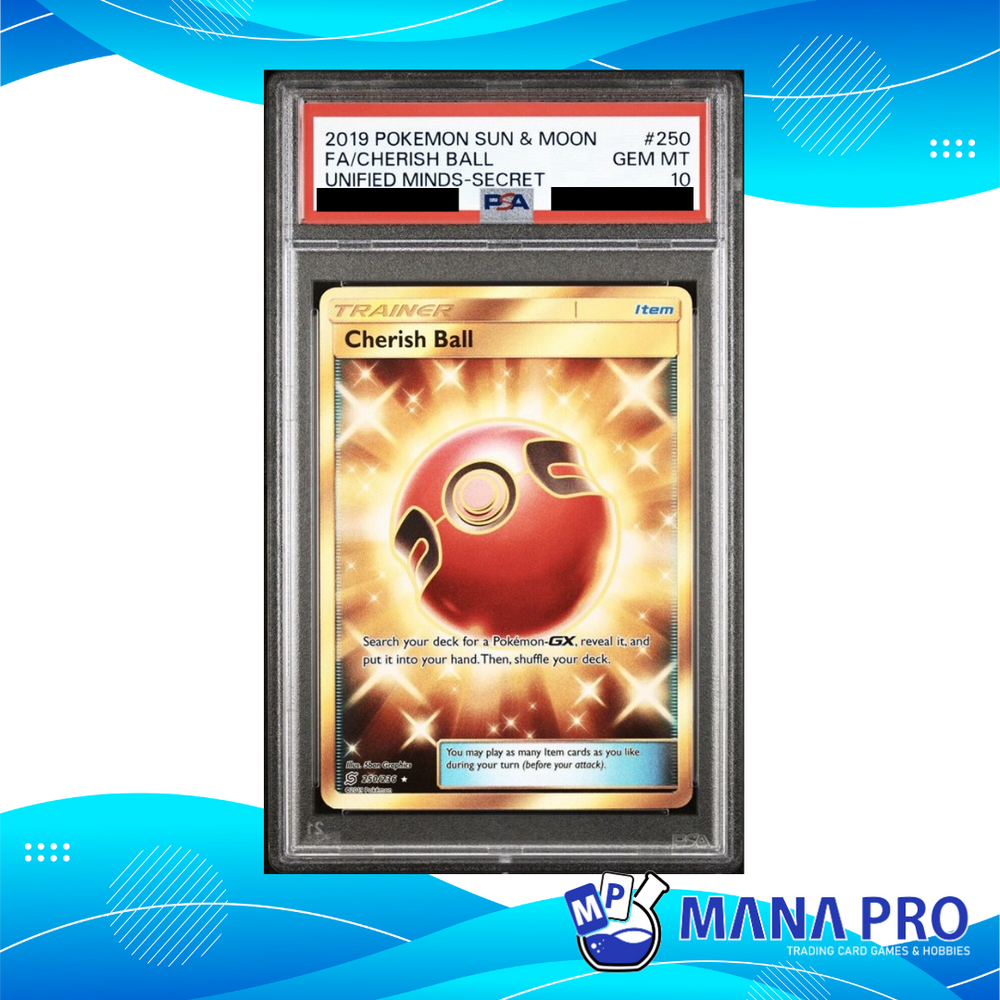 (PSA 10) 2019 POKEMON SUN & MOON UNIFIED MINDS 250/236 FA/CHERISH BALL UNIFIED MINDS-SECRET