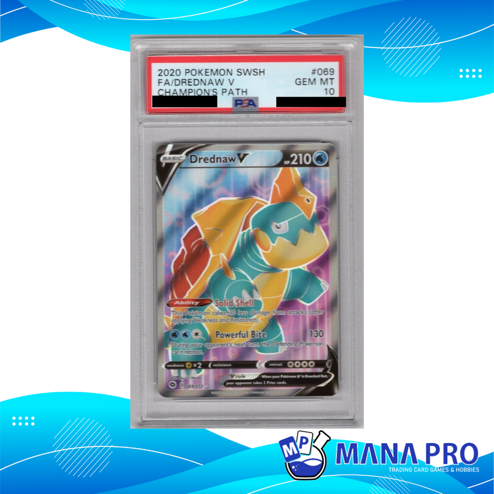 (PSA 10) 2020 POKEMON SWORD & SHIELD CHAMPION'S PATH 069/073 FA/DREDNAW V CHAMPION'S PATH
