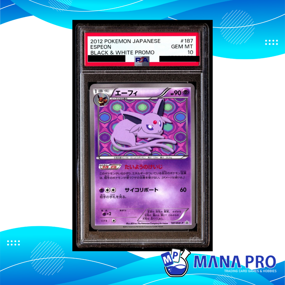 (PSA 10) 2012 POKEMON JAPANESE BLACK & WHITE PROMO 187/BW-P ESPEON BLACK & WHITE PROMO