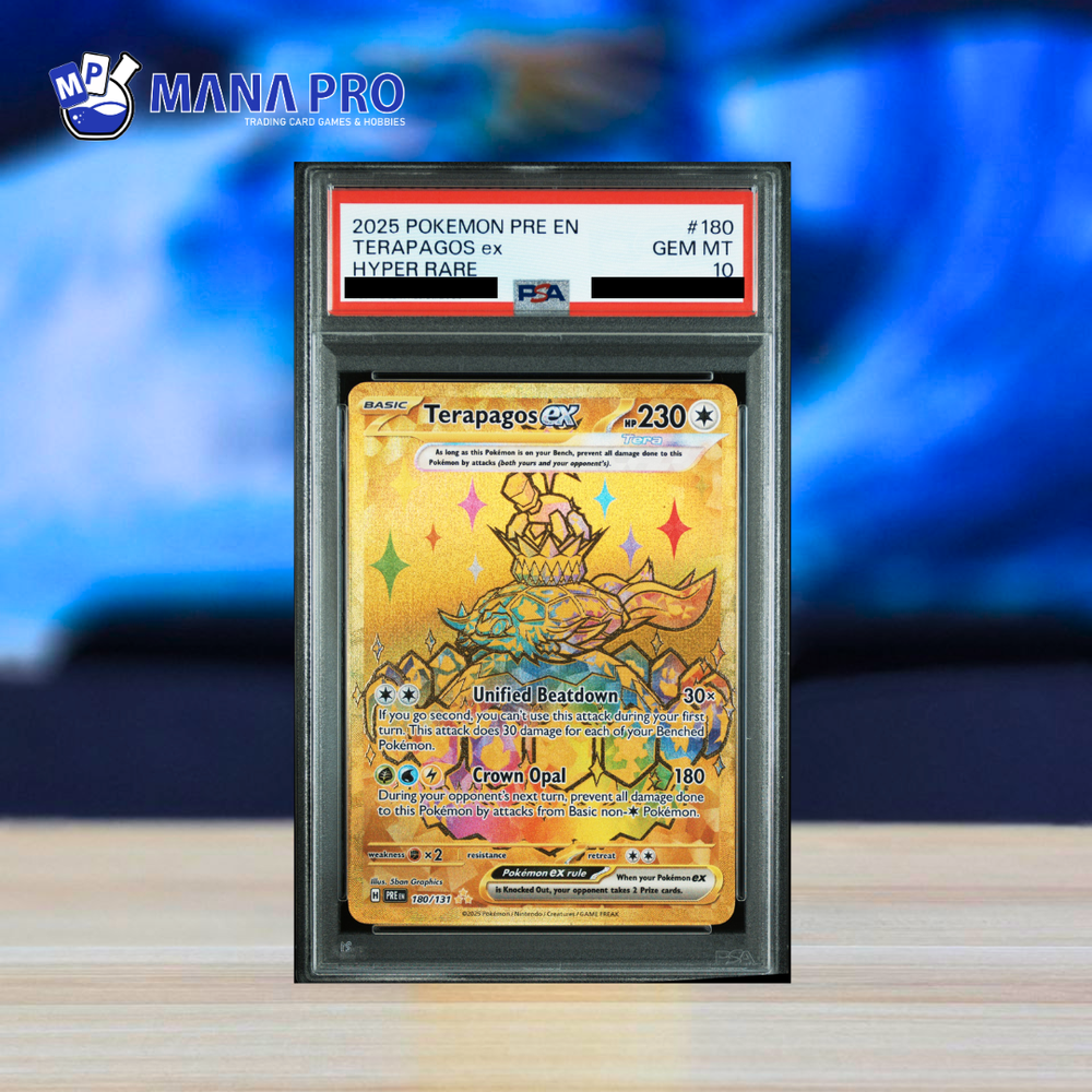 (PSA 10) 2025 POKEMON PRE EN-PRISMATIC EVOLUTIONS #180 TERAPAGOS ex HYPER RARE