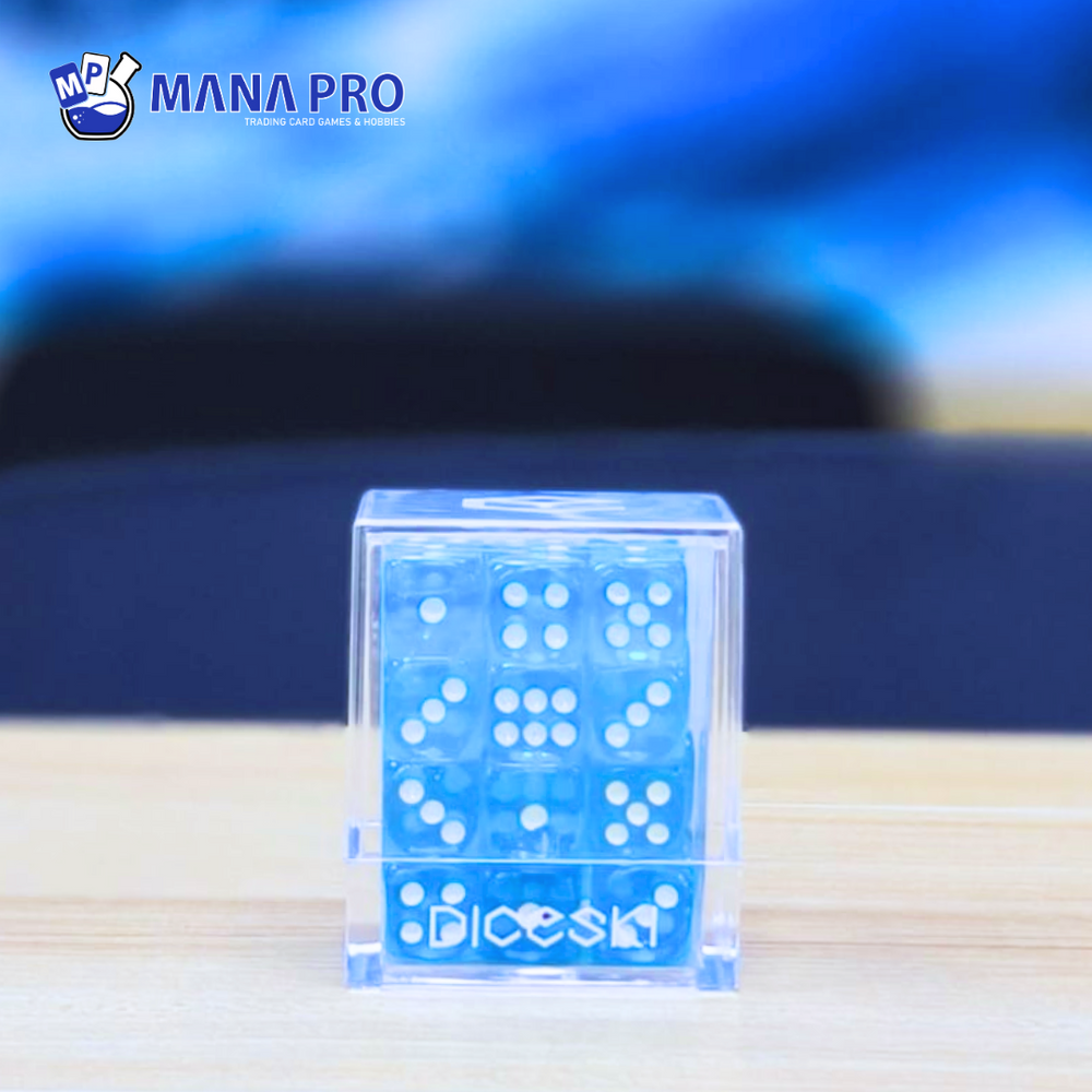 DICESKI Translucent 12mm D6 Teal (36 Dice)