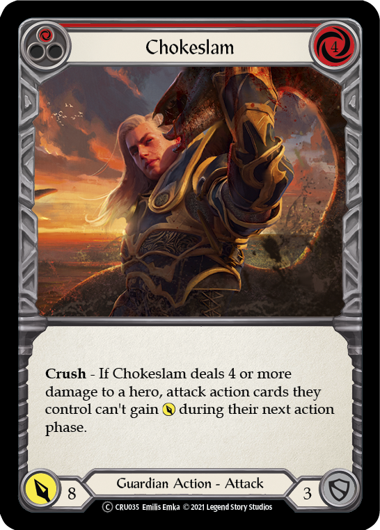 Chokeslam (Red) (Rainbow Foil) [CRU035-RF] Unlimited Rainbow Foil