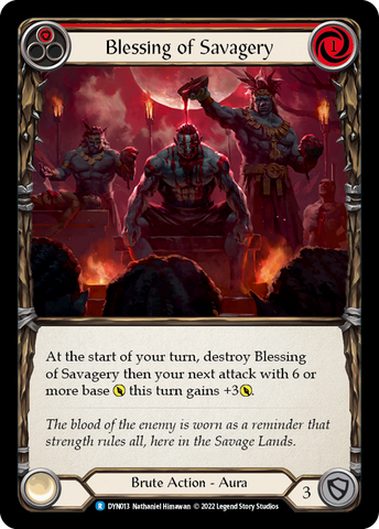 Blessing of Savagery (Red) [DYN013] (Dynasty)  Rainbow Foil