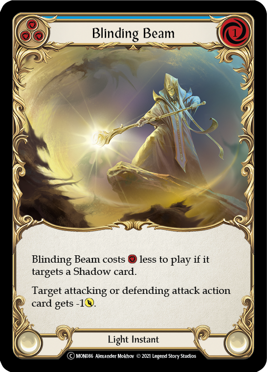 Blinding Beam (Blue) (Rainbow Foil) [U-MON086-RF] Unlimited Edition Rainbow Foil