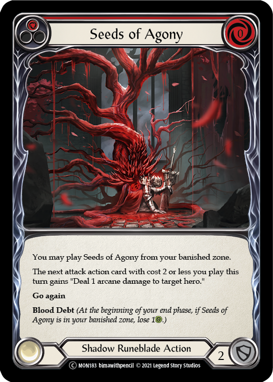 Seeds of Agony (Red) (Rainbow Foil) [U-MON183-RF] Unlimited Edition Rainbow Foil