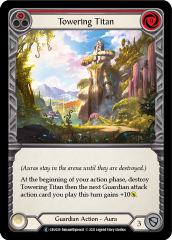 Towering Titan (Red) (Rainbow Foil) [CRU029-RF] Unlimited Rainbow Foil