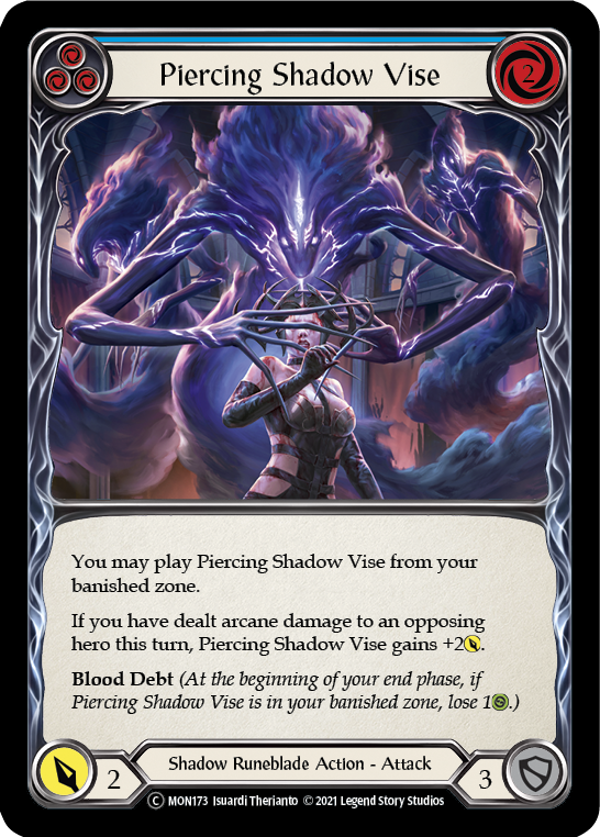 Piercing Shadow Vise (Blue) (Rainbow Foil) [U-MON173-RF] Unlimited Edition Rainbow Foil