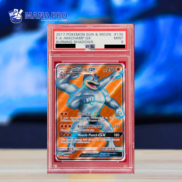 2017 POKEMON SUN & MOON BURNING SHADOWS 135/147 FA/MACHAMP GX BURNING SHADOWS PSA 9