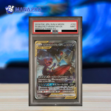 (PSA 9) 2019 POKEMON JAPANESE SUN & MOON MIRACLE TWINS 102 M.SBLEYE TYRANITAR GX MIRACLE TWINS-FA