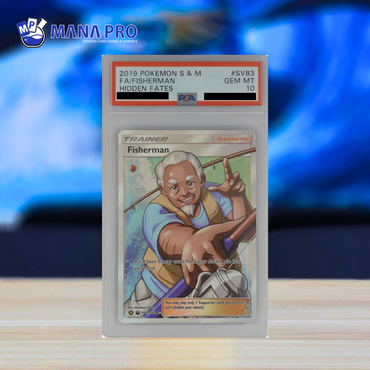 (PSA 10) 2019 POKEMON SUN & MOON HIDDEN FATES #SV83 FA/FISHERMAN HIDDEN FATES