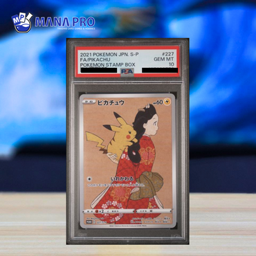 (PSA 10) 2021 POKEMON JAPANESE S PROMO #227 FA/PIKACHU POKEMON STAMP BOX