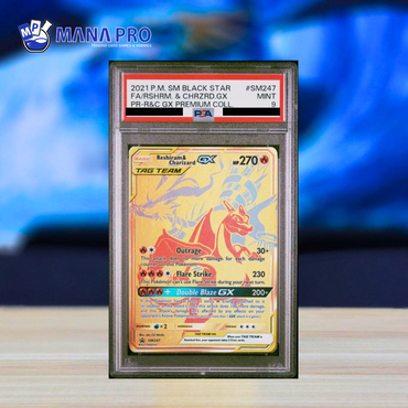 (PSA 9) 2021 POKEMON SM BLACK STAR PROMO #SM247 FA/RSHRM. and CHRZRD.GX PR-R&C GX PREMIUM COLL.