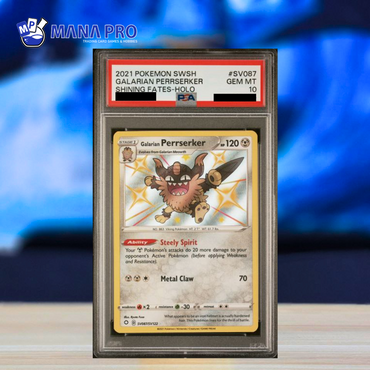2021 POKEMON SWORD & SHIELD SHINING FATES SV087/SV122 GALARIAN PERRSERKER SHINING FATES-HOLO PSA 10