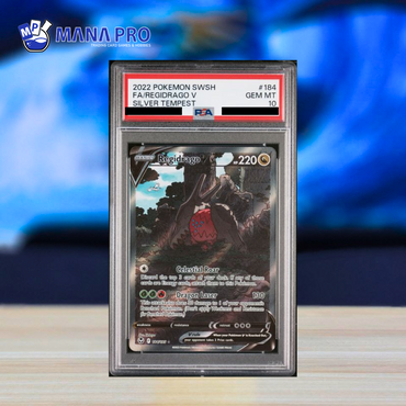(PSA 10) 2022 POKEMON SWORD & SHIELD SILVER TEMPEST #184 FA/REGIDRAGO V SILVER TEMPEST