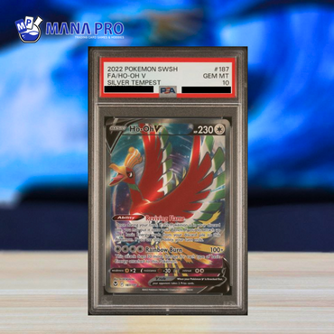 (PSA 10) 2022 POKEMON SWORD & SHIELD SILVER TEMPEST 187/195 FA/HO-OH V SILVER TEMPEST