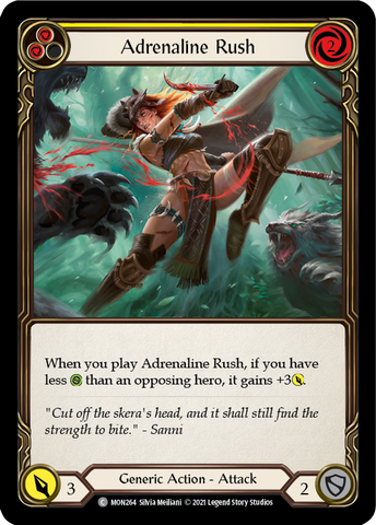 Adrenaline Rush (Yellow) (Rainbow Foil) [MON264-RF] 1st Edition Rainbow Foil