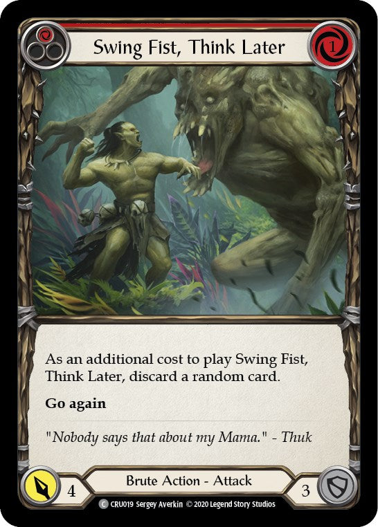 Swing Fist, Think Later (Red)