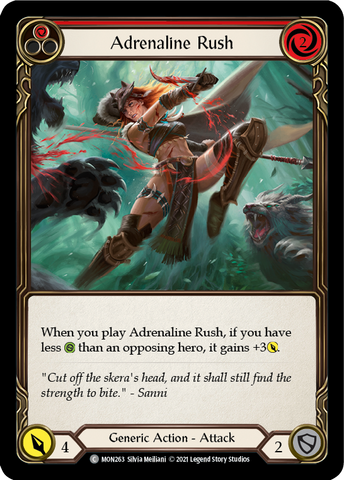 Adrenaline Rush (Red) (Rainbow Foil) [MON263-RF] 1st Edition Rainbow Foil
