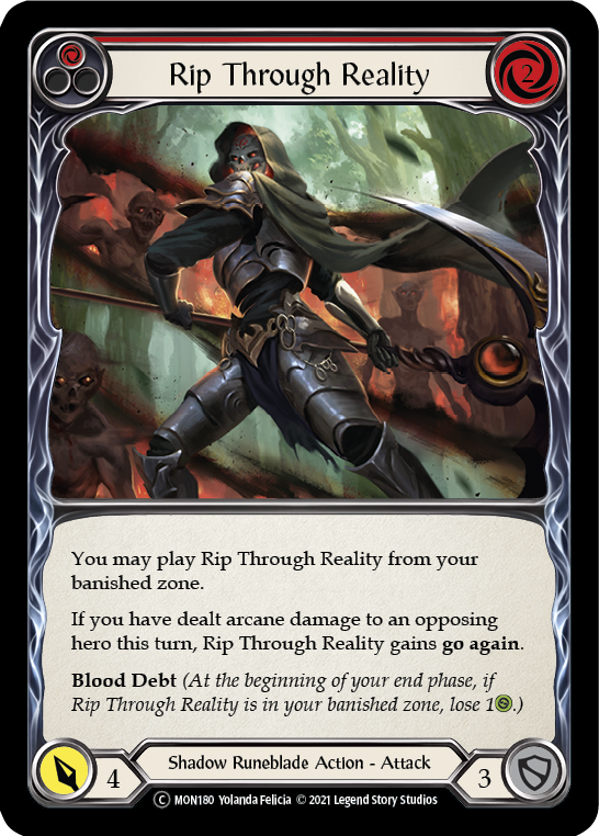Rip Through Reality (Red) (Rainbow Foil) [U-MON180-RF] Unlimited Edition Rainbow Foil