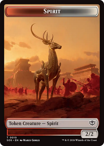 Copy // Spirit (0010) Double-Sided Token [Secrets of Strixhaven Tokens]