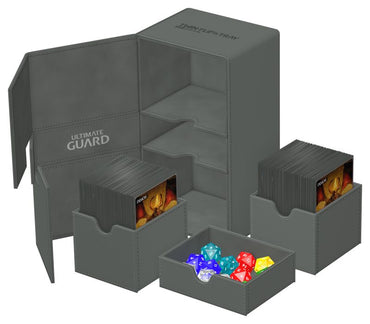 ULTIMATE GUARD XENOSKIN TWIN FLIP'N'TRAY GREY 200+ DECK CASE