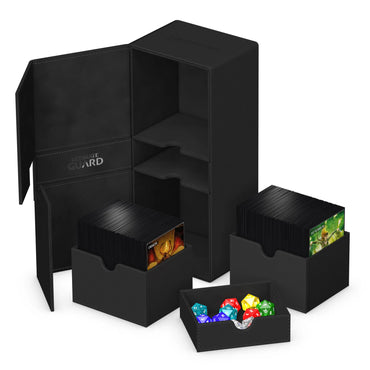 ULTIMATE GUARD TWIN N FLIP TRAY XENOSKIN BLACK 266+ DECK CASE