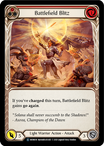 Battlefield Blitz (Red) (Rainbow Foil) [U-MON036-RF] Unlimited Edition Rainbow Foil