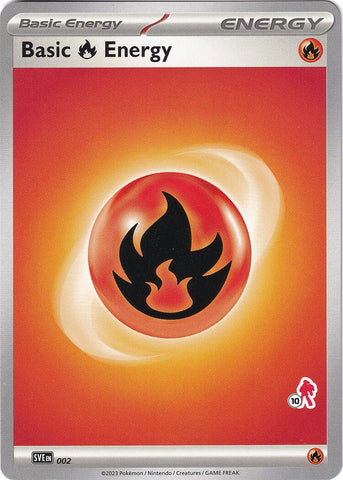 Basic Fire Energy (002) (Armarouge Stamp #10) [Battle Academy 2024]