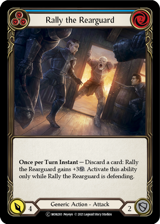 Rally the Rearguard (Blue) (Rainbow Foil) [U-MON283-RF] Unlimited Edition Rainbow Foil