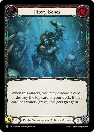Jittery Bones (Red) [SEA068] (High Seas)  Rainbow Foil