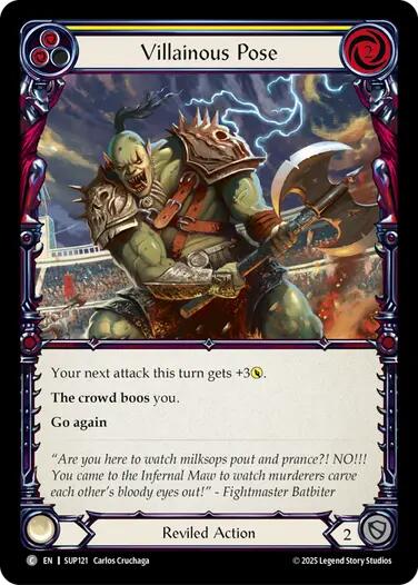 Villainous Pose (Yellow) [SUP121] (Super Slam)  Rainbow Foil