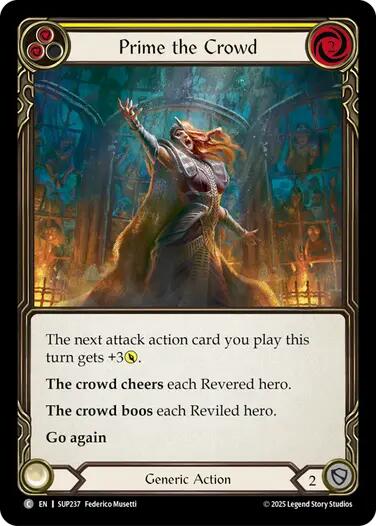 Prime the Crowd (Yellow) [SUP237] (Super Slam)  Rainbow Foil