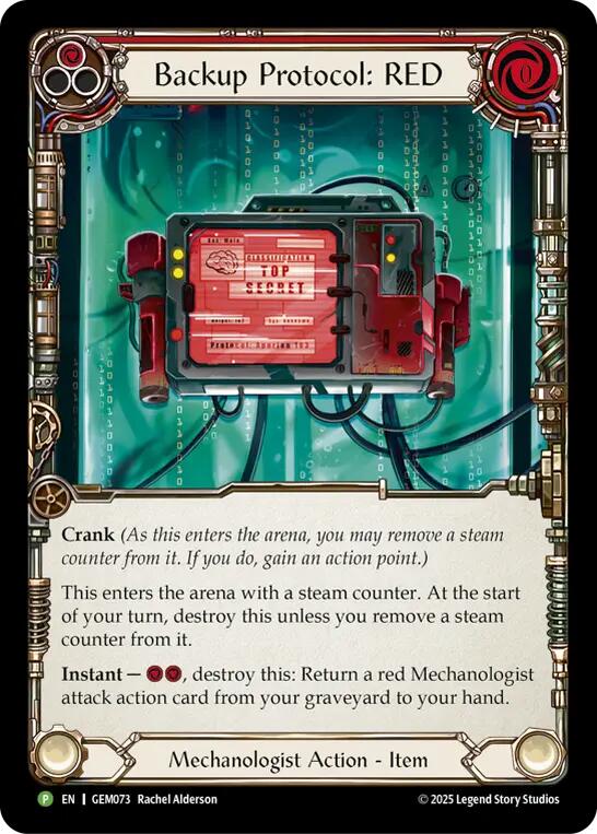 Backup Protocol: RED [GEM073] (GEM Pack 3)  Cold Foil
