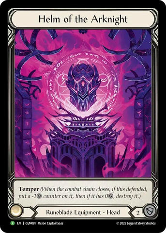 Helm of the Arknight [GEM081] (GEM Pack 3)  Rainbow Foil