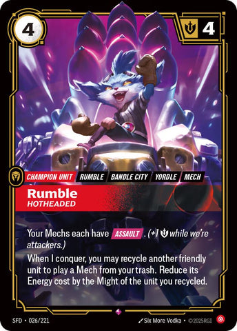 Rumble, Hotheaded