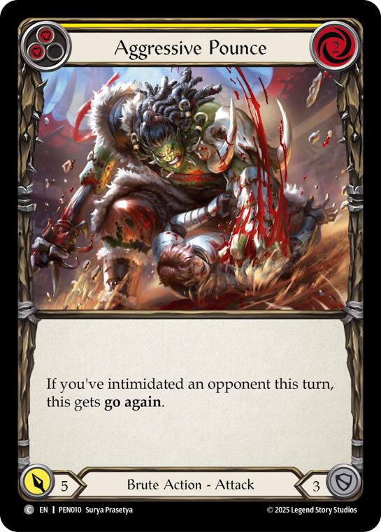 Aggressive Pounce (Yellow) (Regular) [PEN010] (Compendium of Rathe)