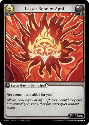 Lesser Boon of Agni (15) [Radiant Origins: Pantheon]