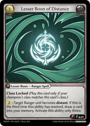 Lesser Boon of Distance (22) [Radiant Origins: Pantheon]