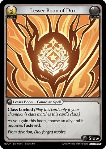 Lesser Boon of Dux (23) [Radiant Origins: Pantheon]