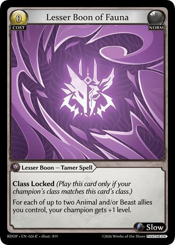 Lesser Boon of Fauna (26) [Radiant Origins: Pantheon]