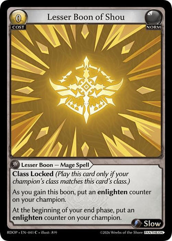 Lesser Boon of Shou (41) [Radiant Origins: Pantheon]