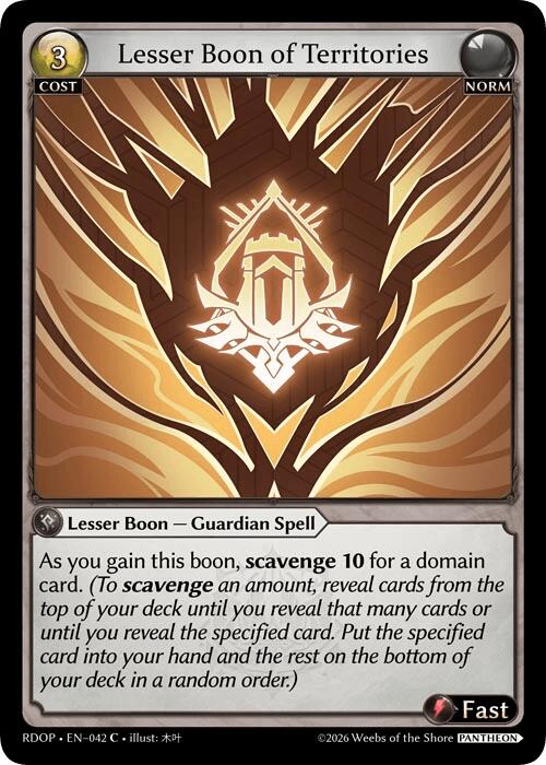 Lesser Boon of Territories (42) [Radiant Origins: Pantheon]
