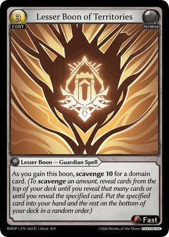 Lesser Boon of Territories (42) [Radiant Origins: Pantheon]