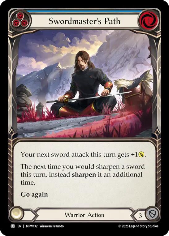 Swordmaster's Path (Blue) [MPW132] (Mastery Pack Warrior)  Rainbow Foil