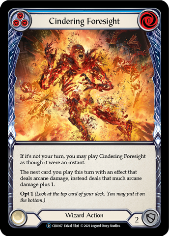 Cindering Foresight (Blue) (Rainbow Foil) [CRU167-RF] Unlimited Rainbow Foil