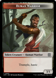 Treasure // Human Warrior Double-Sided Token [Outlaws of Thunder Junction Tokens]