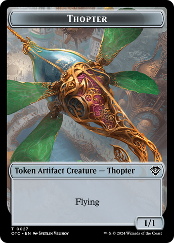 Thopter // Treasure Double-Sided Token [Outlaws of Thunder Junction Commander Tokens]