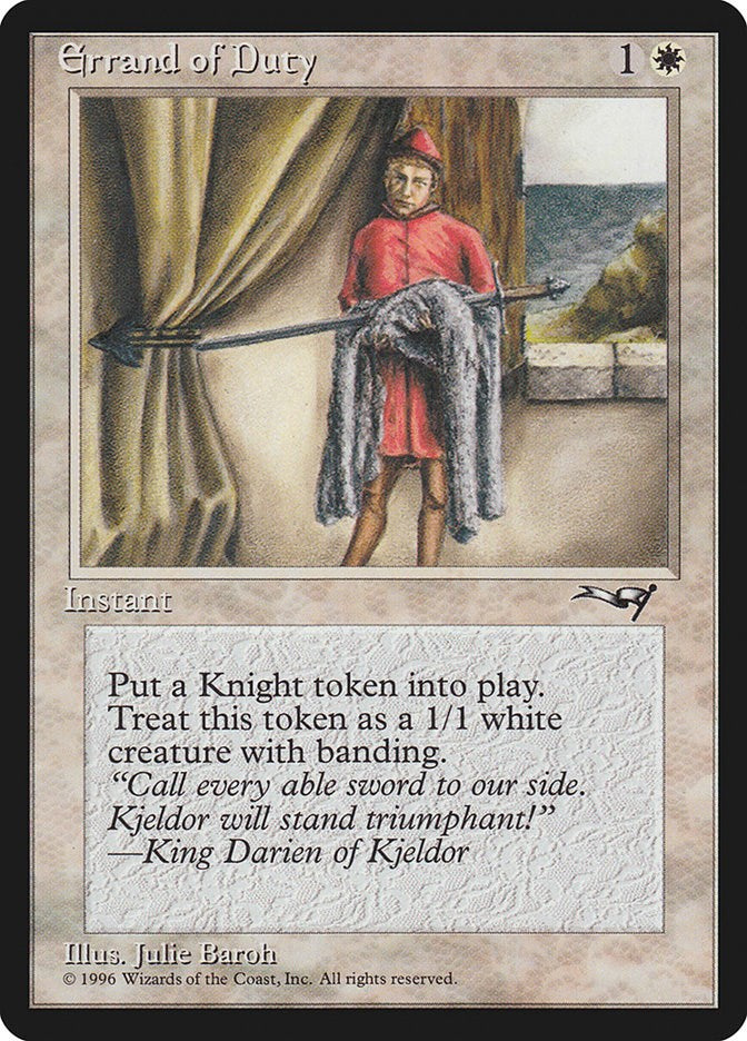 Errand of Duty (Page Holding Sword)