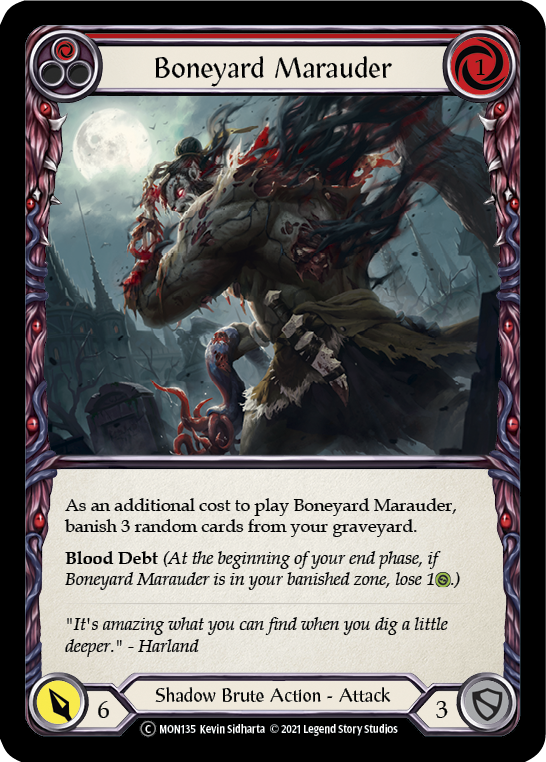 Boneyard Marauder (Red) (Rainbow Foil) [U-MON135-RF] Unlimited Edition Rainbow Foil