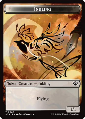 Fractal (0004) // Inkling (006) Double-Sided Token [Secrets of Strixhaven Tokens]